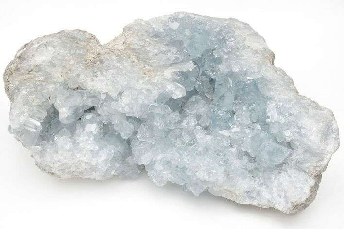 Sky Blue Celestine (Celestite) Crystal Geode Section - Madagascar #210388